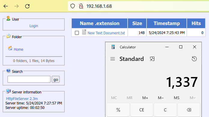 REJETTO HTTP FILE SERVER HFS 2 3 X visual data 6